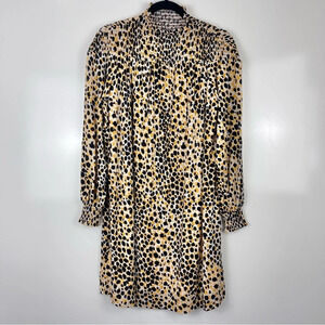 NEW Ann Taylor Smocked Mock Neck Long Sleeve Shift Dress Size XS Women's